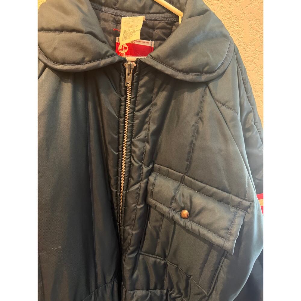 ⭐️ Unisex Vintage JCPenney Navy Snow Mobile Suit Size XL Ski - Picture 3 of 5